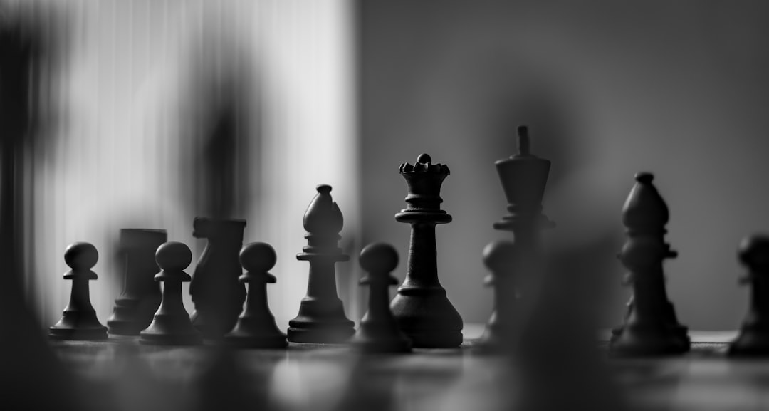 a chess board with a chess piece